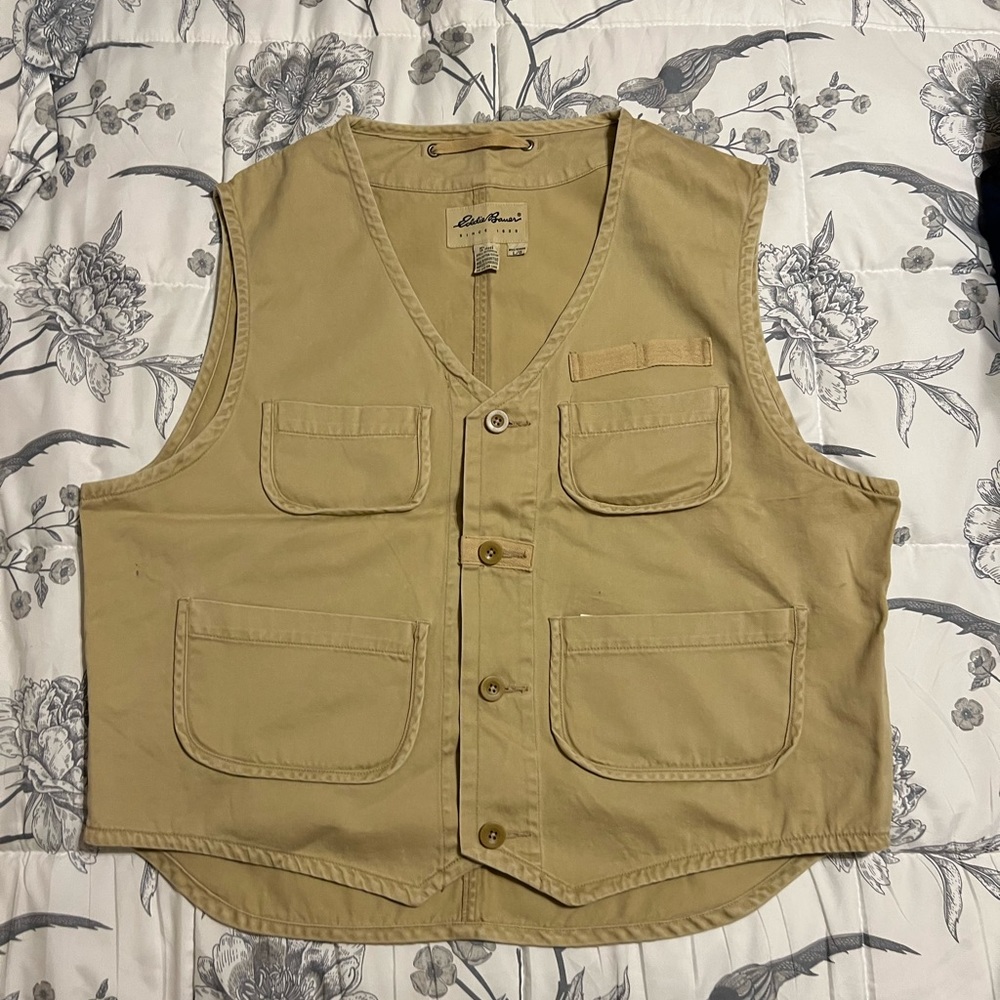 Eddie Bauer Fishing Outdoor Twill Vest Large